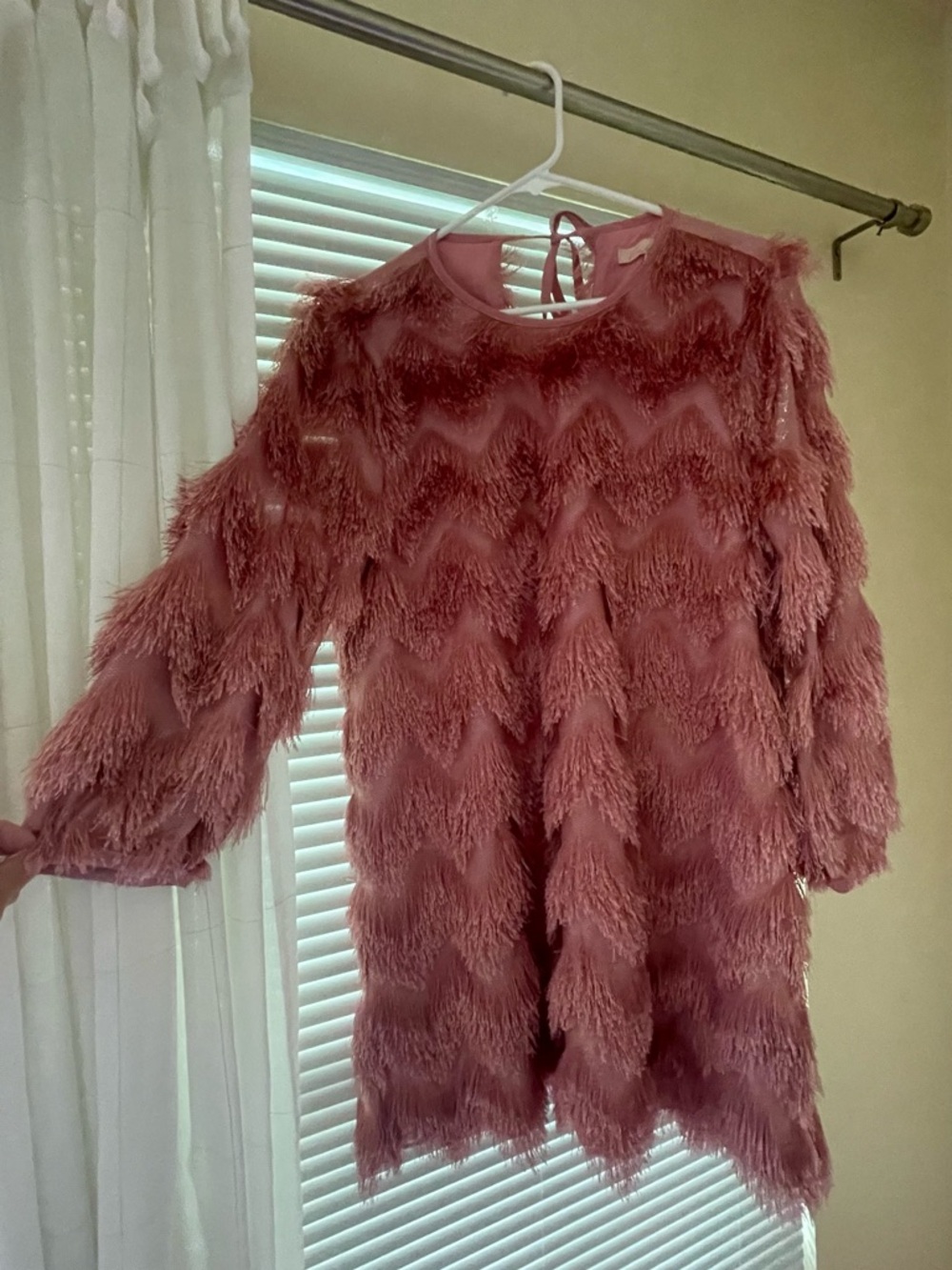 Anthropologie Hutch Fringed Chevron Shift Dress